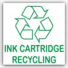 1 x Ink Cartridge Recycling Bin Adhesive Sticker-Recycle Logo Sign-Environment Label